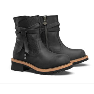 Women's Harley-Davidson Mercer Leather Motorcycle Boots Black Size 7~Pre-Owned0